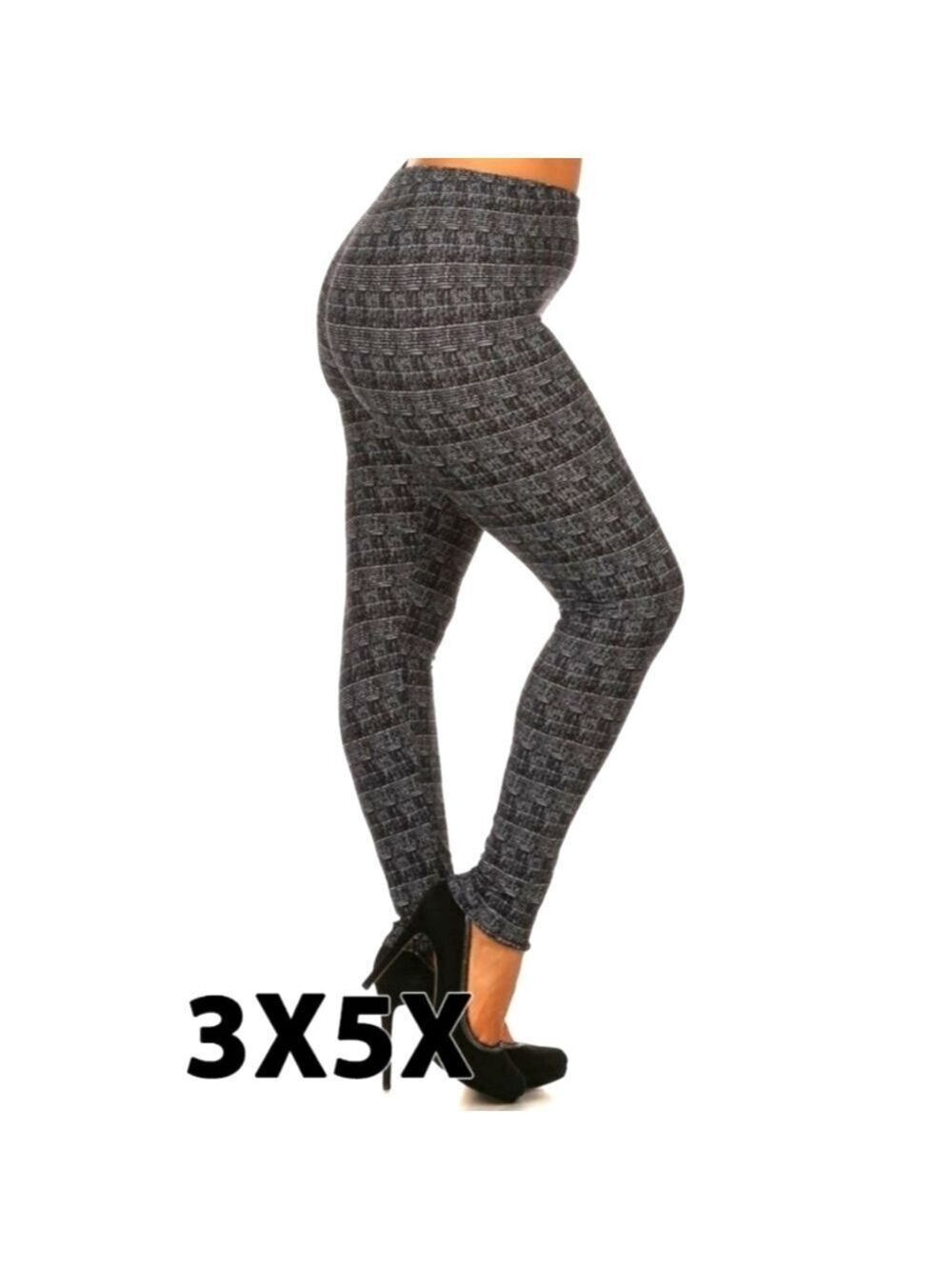 LEGGINGS DEPOT BLACK & White Abstract Print Full Length Leggings Size 18 NWT